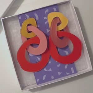 DCONSTRUCT Fun Tri-Colour Earrings - NIB New in Box